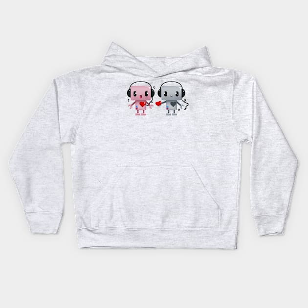 Robot Love Kids Hoodie by awdrey